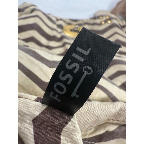 Fossil Long Live Vintage Khaki Canvas & Leather Crossbody Messenger‎ Bag Khaki - Picture 16 of 16